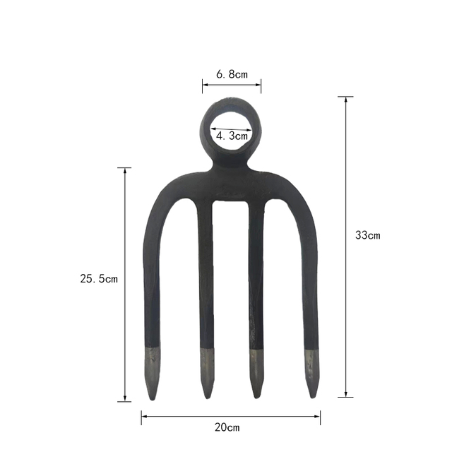 Heavy-Duty 4-Tine Farm Fork Head Carbon Steel Forged Digging Fork for Farmland Cultivation
