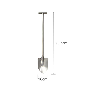 T‑Handle Mirror‑Polished Pointed‑Blade Stainless Steel Shovel, Heavy‑Duty Rust‑Proof Digging Spade For Gardening And Farm Operations