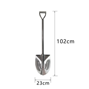 D‑Handle Reinforced‑Rib Pointed Stainless Steel Shovel, Mirror‑Polished Heavy‑Duty Digging Spade For Industrial, Farm And Landscaping Work