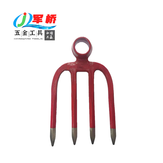 Forged 4-Tine Garden Cultivator Rake Head Carbon Steel Fork Head for Soil Loosening