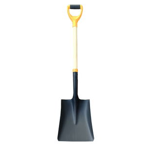 D Grip Wooden Handle Carbon Steel Shovel | Heavy Duty Pointed & Square Blade Garden Spade for Farming and Construction