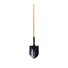 Long Wooden‑Handle Carbon Steel Shovel, Multi‑Style Pointed And Square Blade Hardwood Grip Spade For Farm, Construction And Gardening