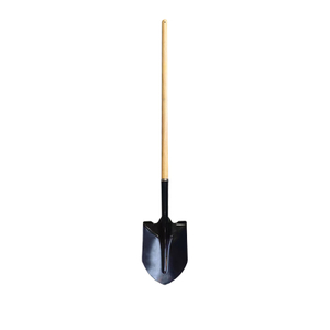 Long Wooden‑Handle Carbon Steel Shovel, Multi‑Style Pointed And Square Blade Hardwood Grip Spade For Farm, Construction And Gardening
