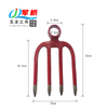 Forged 4-Tine Garden Cultivator Rake Head Carbon Steel Fork Head for Soil Loosening
