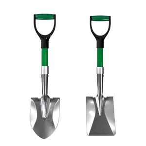 D Grip Fiberglass Handle Carbon Steel Shovel | Heavy Duty Pointed & Square Blade Spade for Farming, Construction and Landscaping