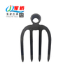 Mini 4-Tine Cultivator Rake Head Carbon Steel Small Garden Fork Head for Soil Tilling