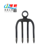 Mini 4-Tine Cultivator Rake Head Carbon Steel Small Garden Fork Head for Soil Tilling